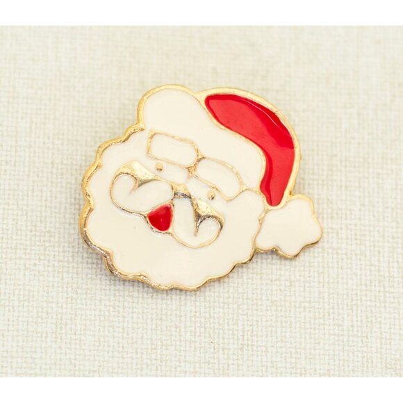 Vintage White Santa Brooch - T21 - Picture 1 of 2